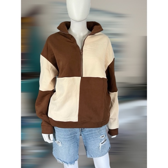 POLAGRAM Color block pull over top S M L - Picture 5 of 6